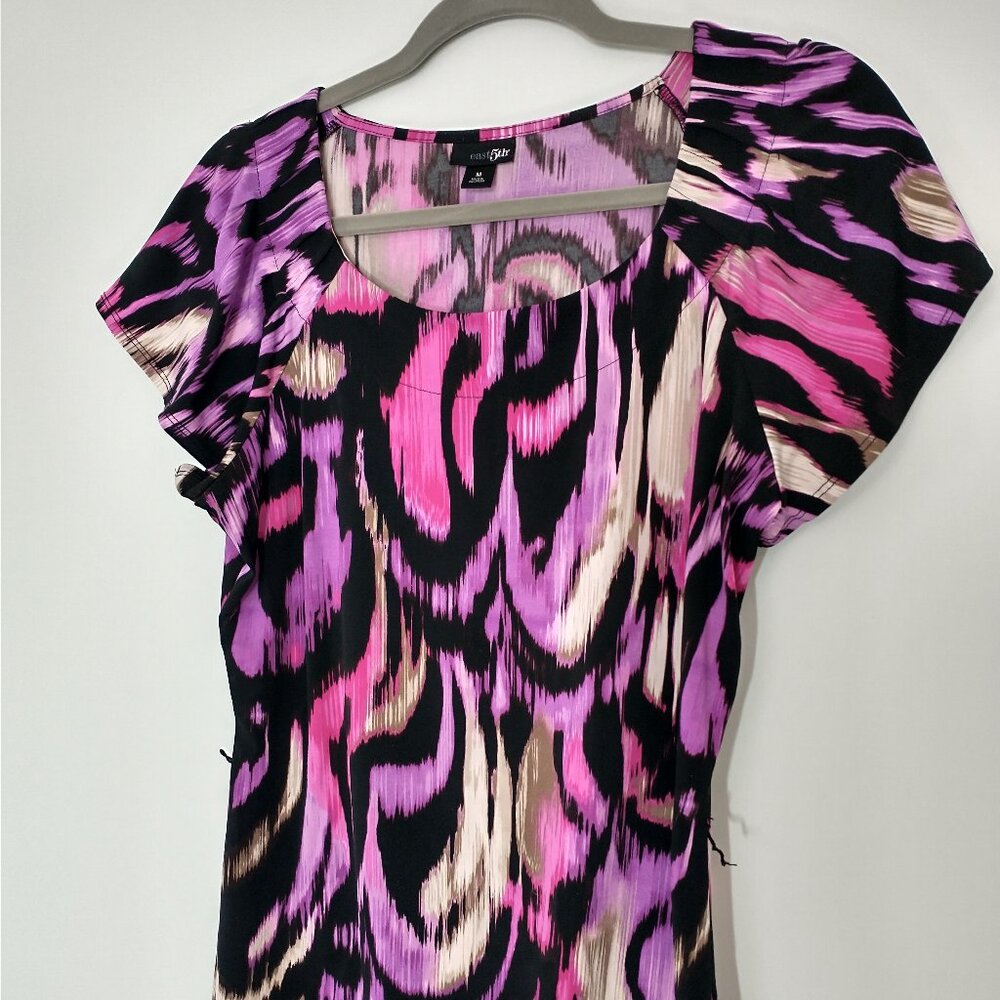 East 5th Pink Purple Black Colorblock Blouse Size M